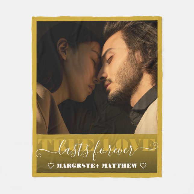 True Love Is Forever Engagement Photo Wedding  Fleece Blanket (Front)