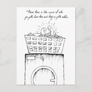 true love is like a pair of socks postcard