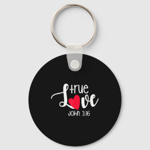 True Love John 3_16 Religious Valentine's Day Chri Key Ring
