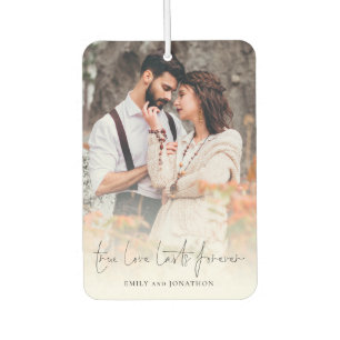 True Love Lasts Forever Couple Photo Names Car Air Freshener