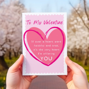 True Love Offering With Heart Valentine's Day Card