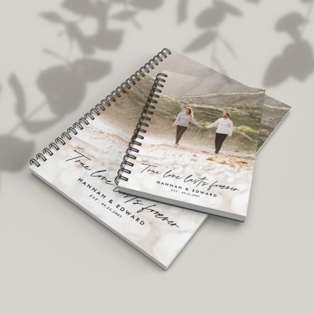 True Love photo modern minimal personalised gift Notebook (Creator Uploaded)