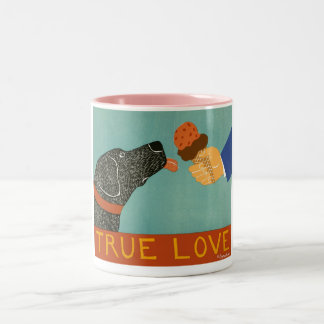 True Love-Pink Mug-Stephen Huneck Two-Tone Coffee Mug