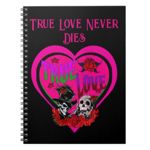 True Love Pink Skull Couple Custom Notebook