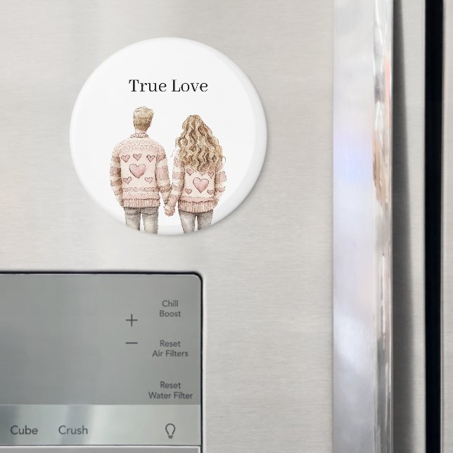 True Love Pink Sweethearts Magnet (In Situ (Fridge))