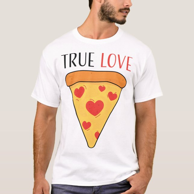 True Love Pizza Girls Boys Kids  T-Shirt (Front)