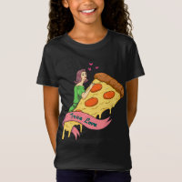 True Love Pizza Slice Retro Romance Novel Design -