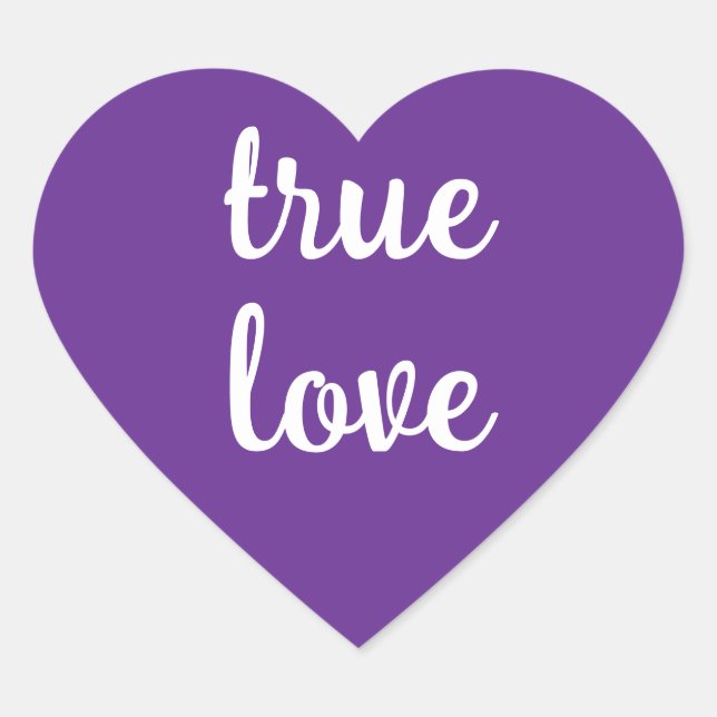 True Love Purple Heart Stickers (Front)