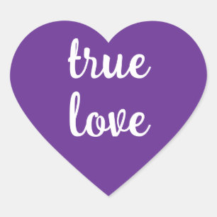 True Love Purple Heart Stickers