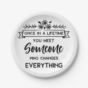 True Love Quote Wedding, Bridal Shower, Engagement Paper Plate