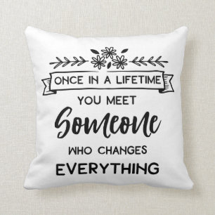 True Love Quote Wedding Engagement Bride Black Cushion