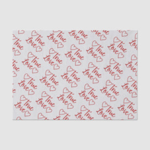 True Love Red Glitter Valentine's Tissue Paper