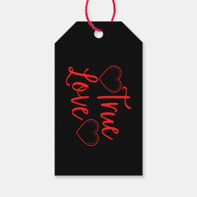 True Love Red Valentine's Gift Tags (Front)