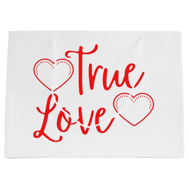 True Love Red Valentine's Large Gift Bag (Front)