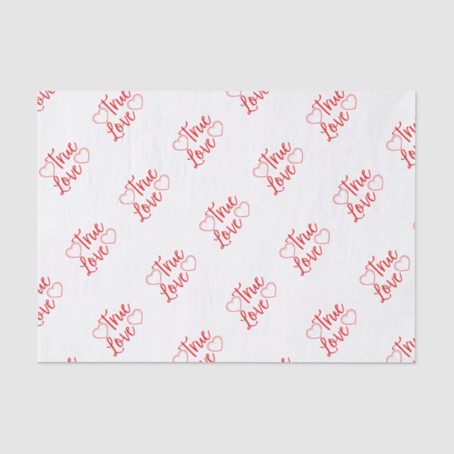 True Love Red Valentine's Tissue Paper (Front)