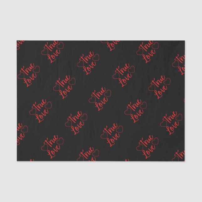 True Love Red Valentine's Tissue Paper (Front)