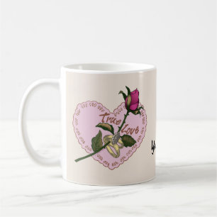 True Love Rings Rose wedding mug