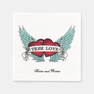 True Love Rockabilly Winged Heart Napkin
