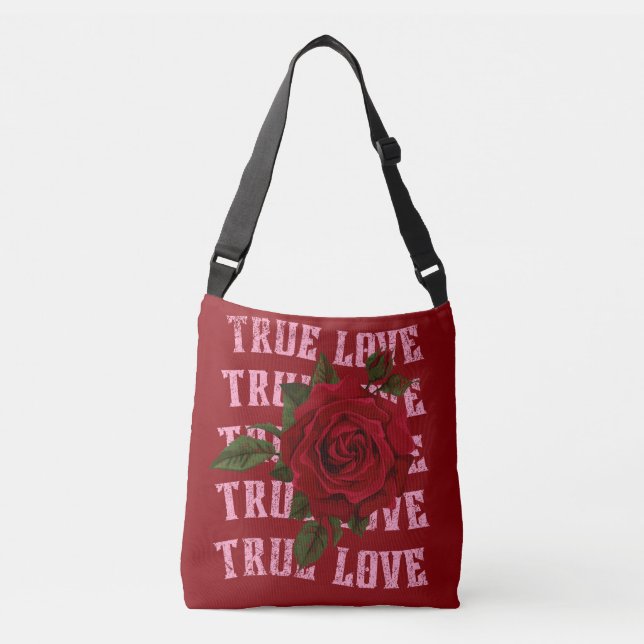 True Love Rose Romantic Valentine's Day Tote Bag (Front)