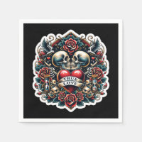 True Love Skeleton Heart Tattoo Wedding