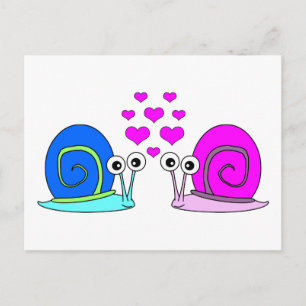 True Love - Snail Cartoon Postcard