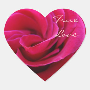True Love stickers Pink Rose Flowers Wedding seals
