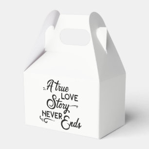 True Love Story Black White Wedding, Bridal Shower Favour Box