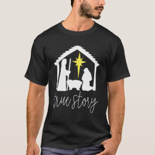 True love Story Christmas Baby Jesus Christian T-Shirt