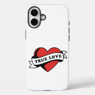 True Love Tattoo Heart Classic Romance Design iPhone 16 Plus Case