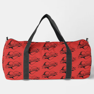 True Love Tattoo Heart   Classic Romance Design Duffle Bag