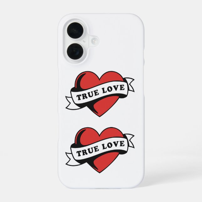 True Love Tattoo Heart | Classic Romance Design iPhone 16 Case (Back)