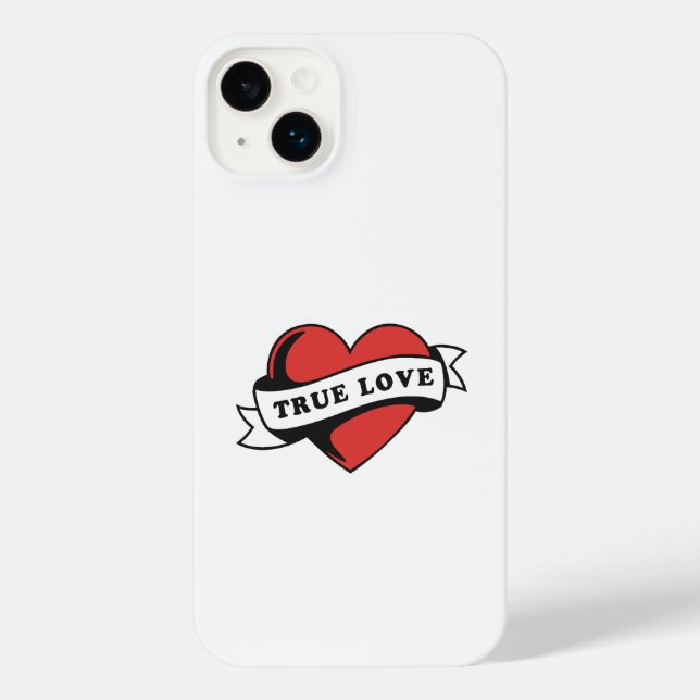 True Love Tattoo Heart | Classic Romance Design iPhone Case (Back)