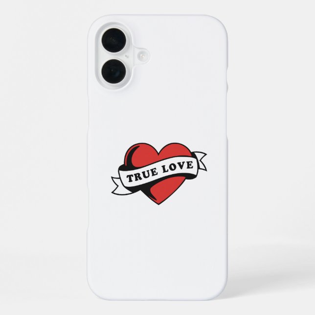 True Love Tattoo Heart | Classic Romance Design iPhone Case (Back)
