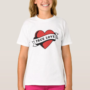 True Love Tattoo Heart Classic Romance Design T-Shirt