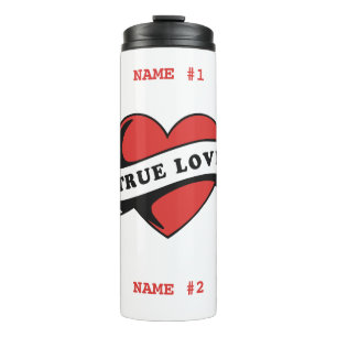 True Love Tattoo Heart Classic Romance Design Thermal Tumbler
