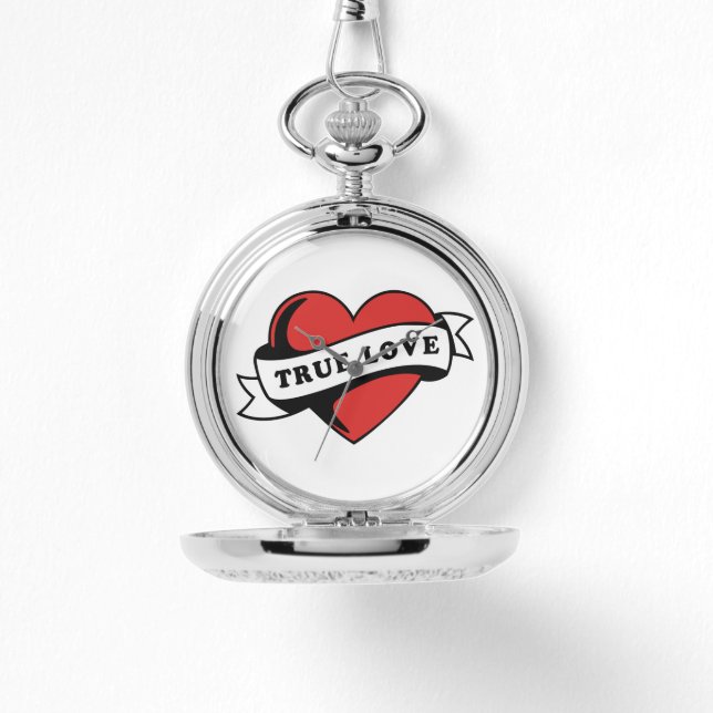True Love Tattoo Heart | Classic Romance Design Watch (Front)