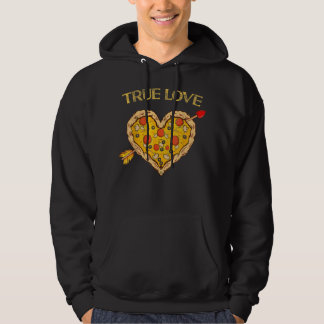 True Love Valentine Pizza Heart Valentine's Day Bo Hoodie