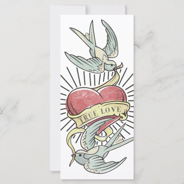 True Love | Vintage Tattoo Birds with Heart (Front)