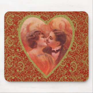 True Love Vintage Valentine Cards, Gifts Mouse Mat