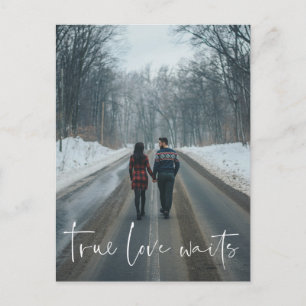 True Love Waits Wedding Postponed Change Postcard