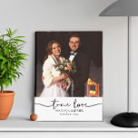 True Love Wedding Photo Canvas Print<br><div class="desc">Wedding photo canvas for newlywed or married couple. True love is lettered in handwritten typography and the template is set up for you to add the newly wed couple's names and wedding date.</div>