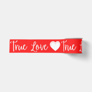 True Love White Valentine's Grosgrain Ribbon
