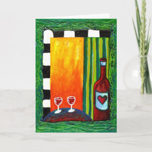 True Love Wine for Two Greeting Card
