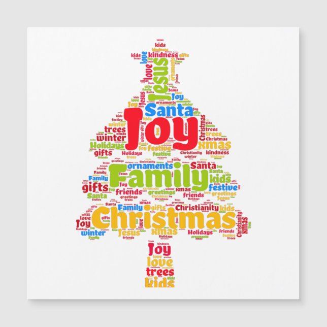 True Meaning of Christmas. Xmas Tree Magnetic Card (Front)
