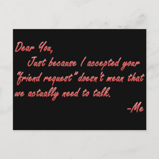 True meaning of friendship postcard