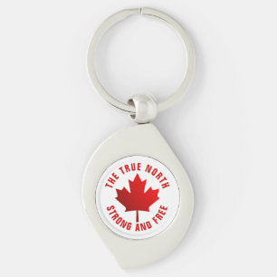 “True North Strong and Free” Maple Leaf Key Ring