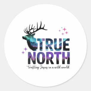 True North Trusting Jesus In A Wild World Magnifie Classic Round Sticker