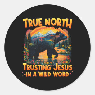 True-north Trusting Jesus In A Wild World Vbs 2025 Classic Round Sticker