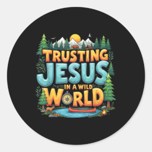 True North Vbs 2025 Trusting Jesus Camp Christian Classic Round Sticker