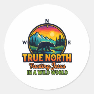 True North Vbs 2025 Trusting Jesus Wilderness Chri Classic Round Sticker